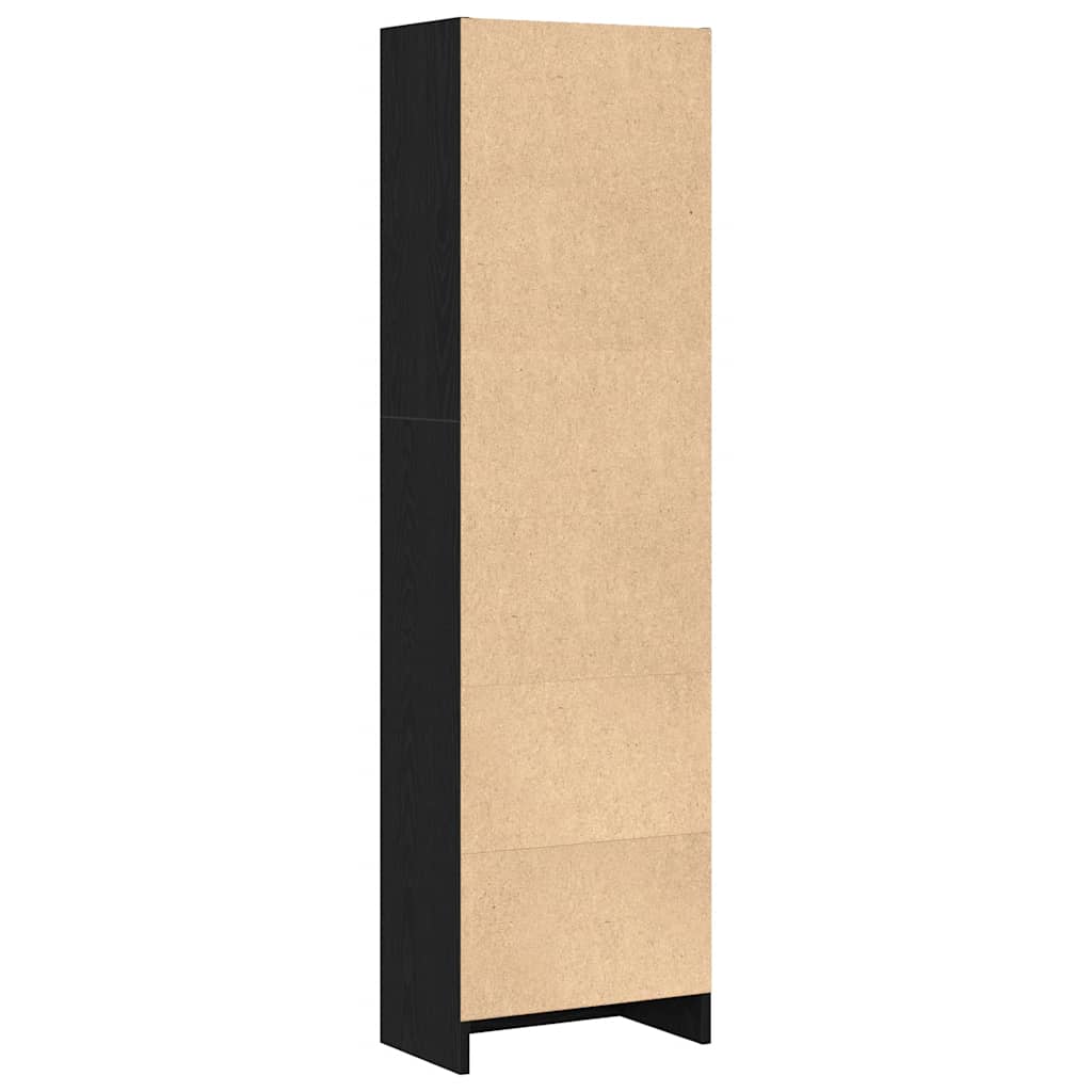 Bookcase Black Oak 40x24x143 cm Engineered Wood