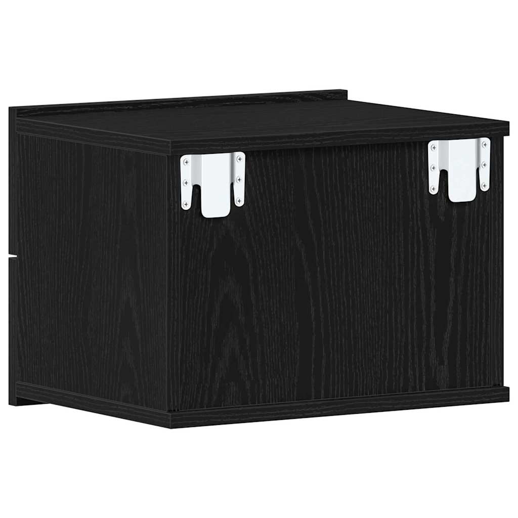 Bedside Cabinet 2 pcs Black Oak 40 x 30 x 30 cm Engineered Wood