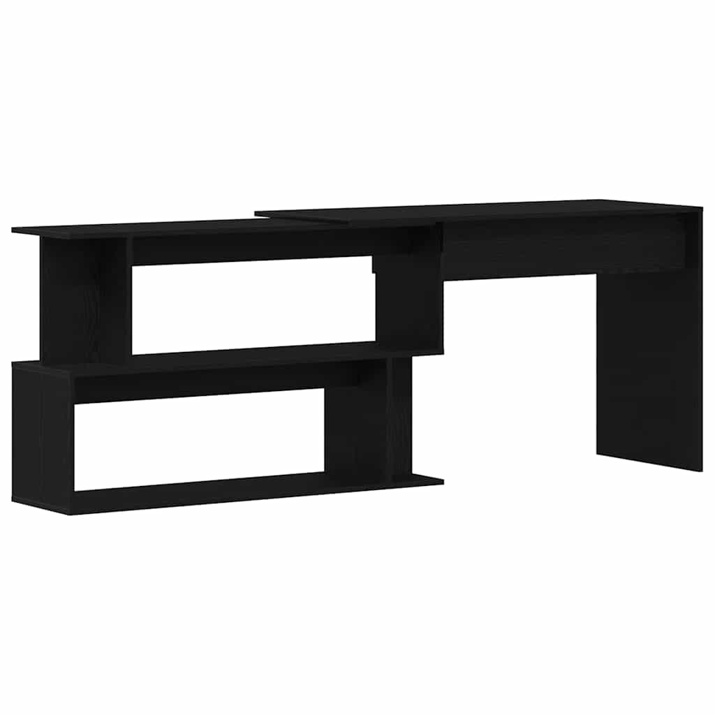 Desk Black Oak 200 x 50 x 76 cm Engineered Wood