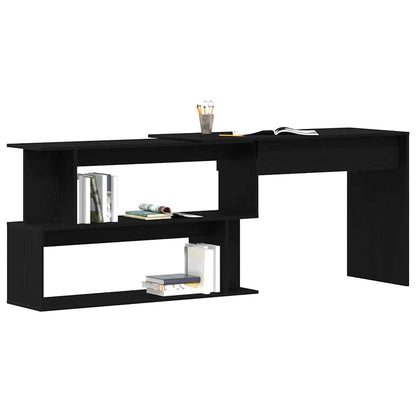 Desk Black Oak 200 x 50 x 76 cm Engineered Wood