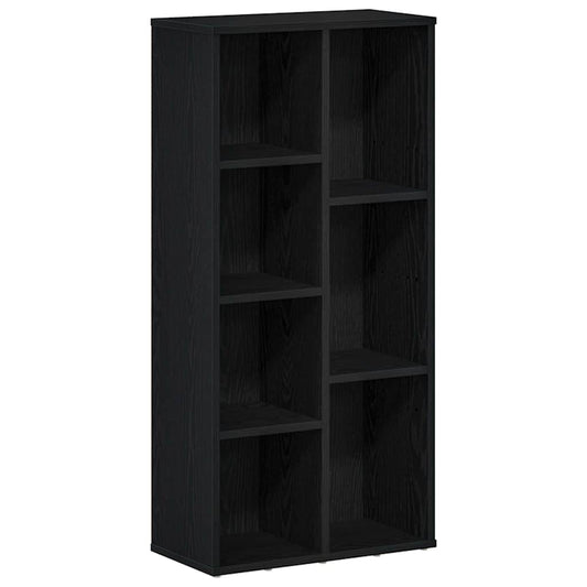 Bookcase Black Oak 50x25x104 cm Engineered Wood