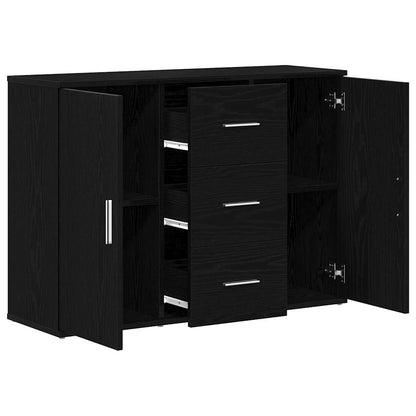 Sideboard Black Oak 91x29.5x65 cm Engineered Wood