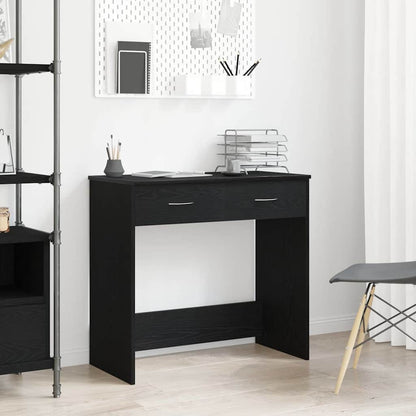 Desk with Drawer Black Oak 80 x 40 x 75 cm Engineered Wood
