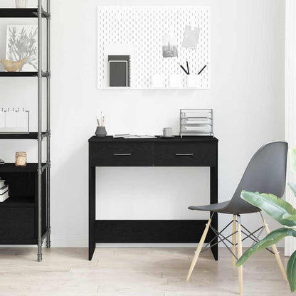 Desk with Drawer Black Oak 80 x 40 x 75 cm Engineered Wood