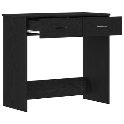 Desk with Drawer Black Oak 80 x 40 x 75 cm Engineered Wood