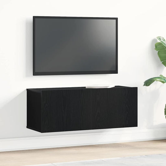 TV Cabinet 80 x 30 x 30 cm Black Oak Engineered Wood