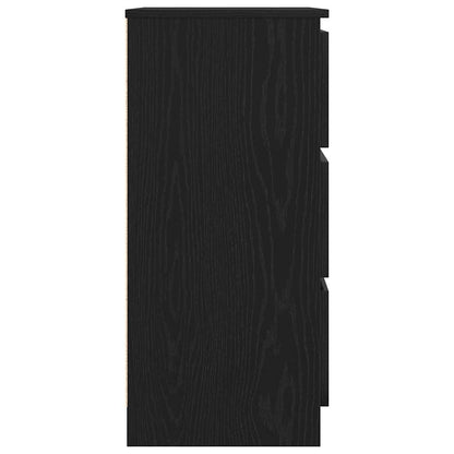 Sideboard Black Oak 60x35x76 cm Engineered Wood