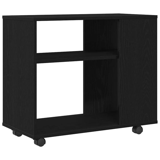 Side Table Black Oak 70x35x60.5 cm Engineered Wood