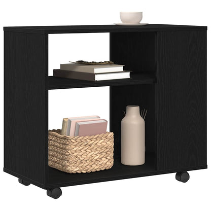 Side Table Black Oak 70x35x60 cm Engineered Wood