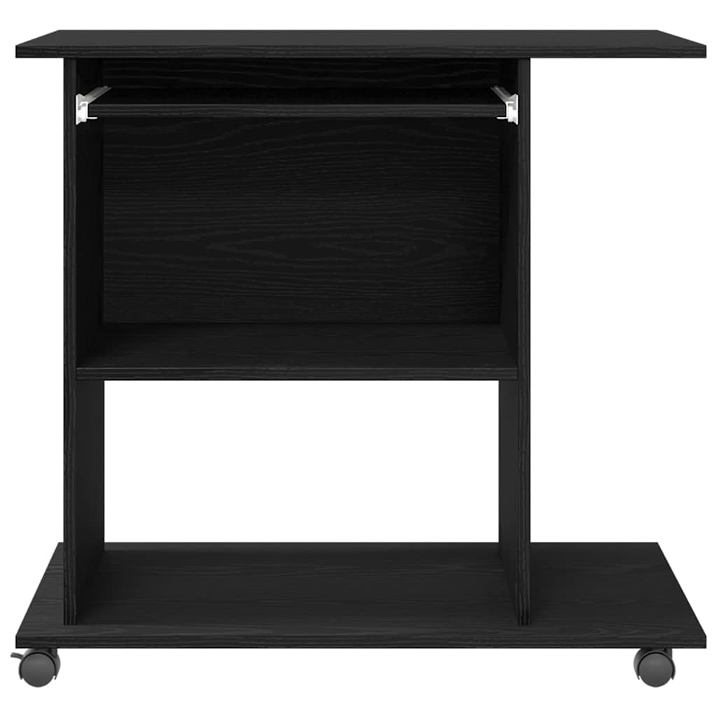 Computer Desk Black Oak 80x50x75 cm Engineered Wood