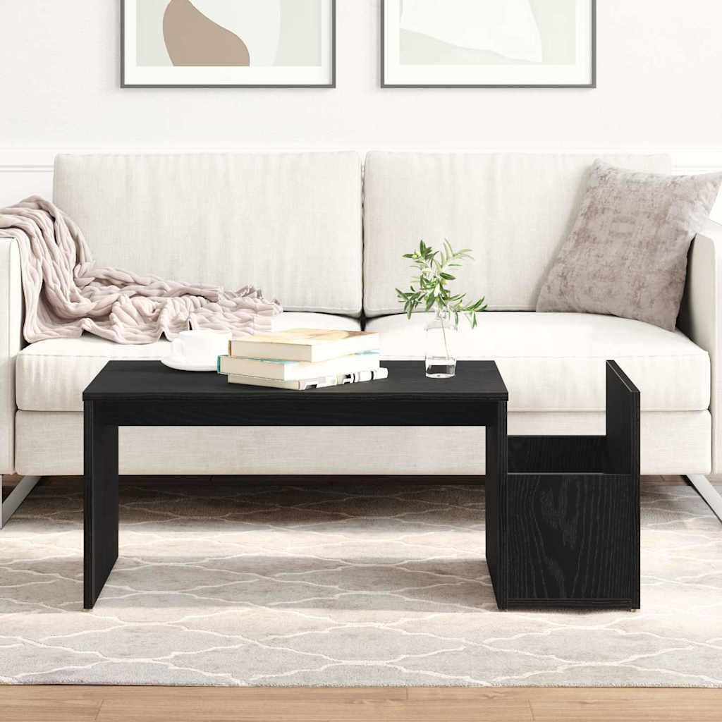 Coffee Table Black Oak 90 x 45 x 35 cm Engineered Wood