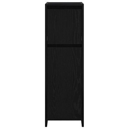 Bathroom Cabinet Black Oak 30 x 30 x 95 cm Engineered Wood