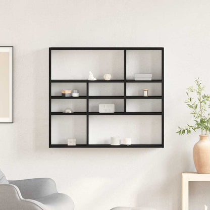 Wall Shelf Black Oak 90x16x78 cm Engineered Wood