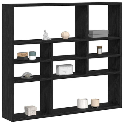 Wall Shelf Black Oak 90x16x78 cm Engineered Wood