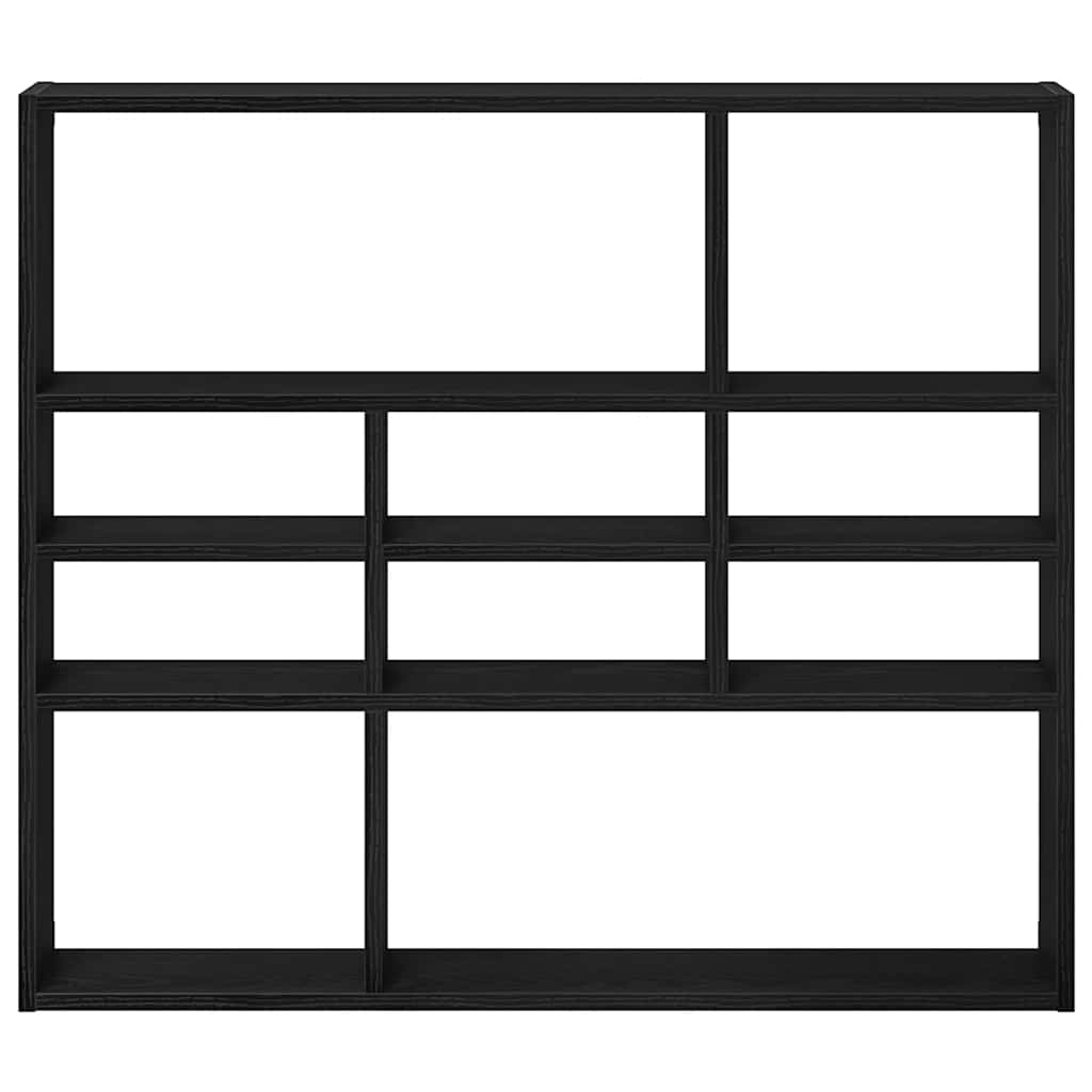 Wall Shelf Black Oak 90x16x78 cm Engineered Wood