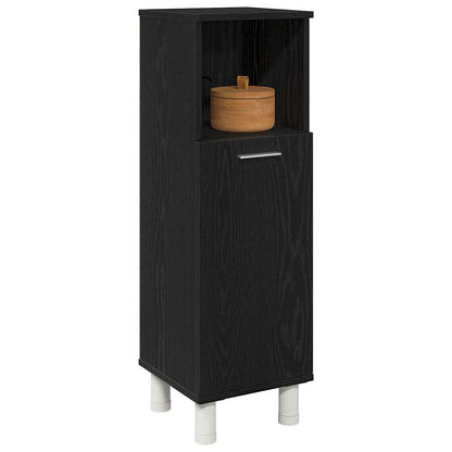 Bathroom Cabinet Black Oak 30 x 30 x 95 cm Engineered Wood