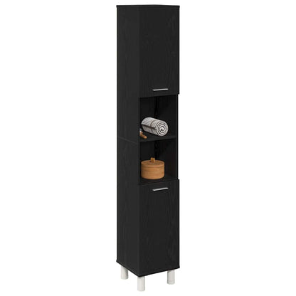 Bathroom Cabinet Black Oak 30 x 30 x 179 cm Engineered Wood