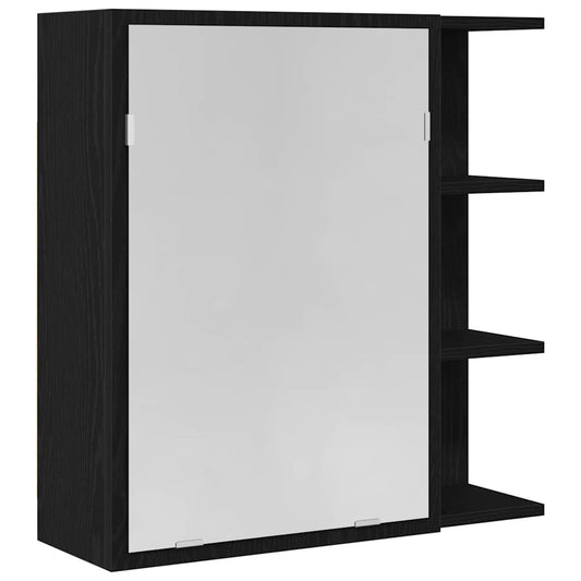 Bathroom Mirror Cabinet Black Oak 62.5 x 20.5 x 64 cm