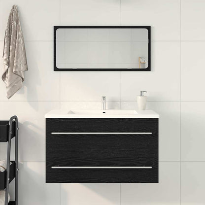 Bathroom Sink Cabinet Black Oak 80x38.5x48 cm Engineered Wood