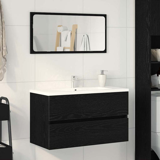 Sink Cabinet Black Oak 80x38,5x45 cm Engineered Wood