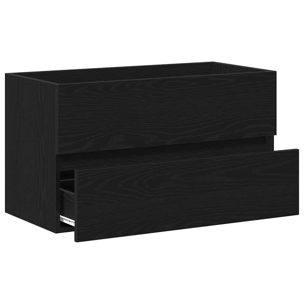 Bathroom Sink Cabinet with Drawer Black Oak 80 x 38.5 x 45 cm