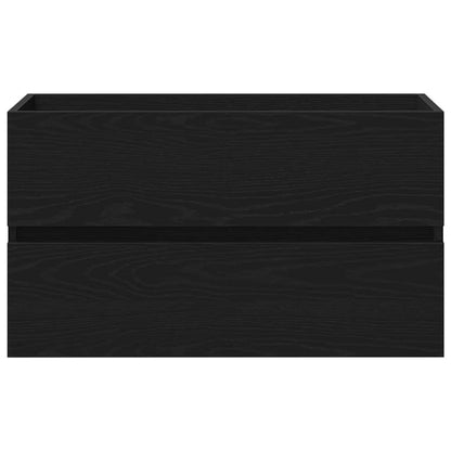 Bathroom Sink Cabinet with Drawer Black Oak 80 x 38.5 x 45 cm