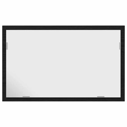 Bathroom Mirror with LED Lights Black Oak 60x8.5x37 cm