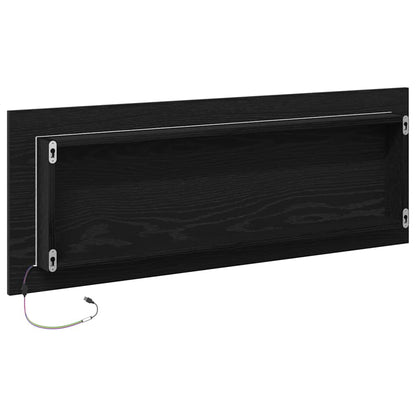 LED Bathroom Mirror Black Oak 100 x 8.5 x 37 cm Glass