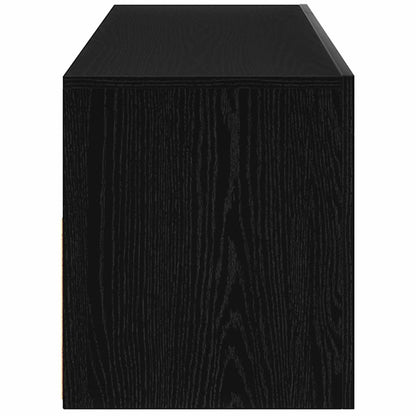TV Cabinet with LED Black Oak 90 x 35 x 40 cm Engineered Wood
