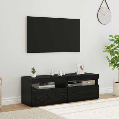 TV Cabinet 2 pcs Black Oak Engineered Wood