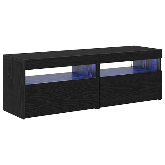 TV Cabinet 2 pcs Black Oak Engineered Wood
