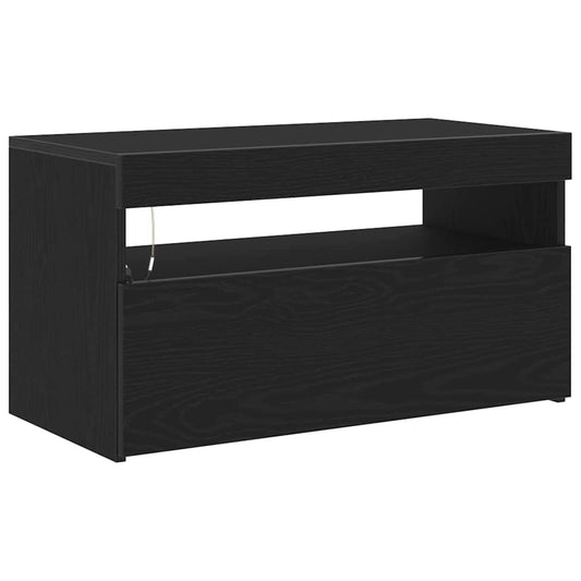 TV Cabinet 75 x 35 x 40 cm Black Oak Engineered Wood