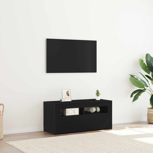 TV Cabinet 90 x 35 x 40 cm Black Oak Engineered Wood