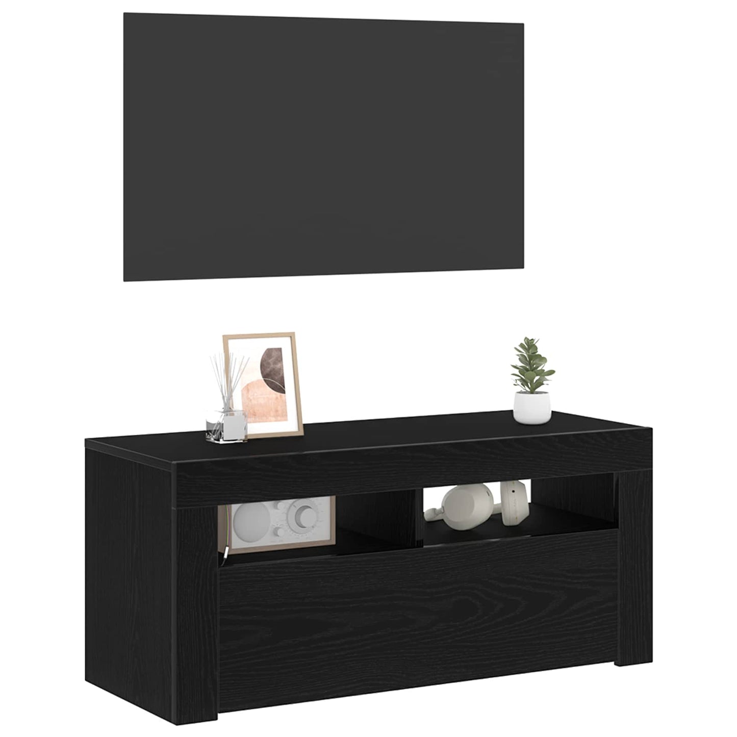 TV Cabinet 90 x 35 x 40 cm Black Oak Engineered Wood