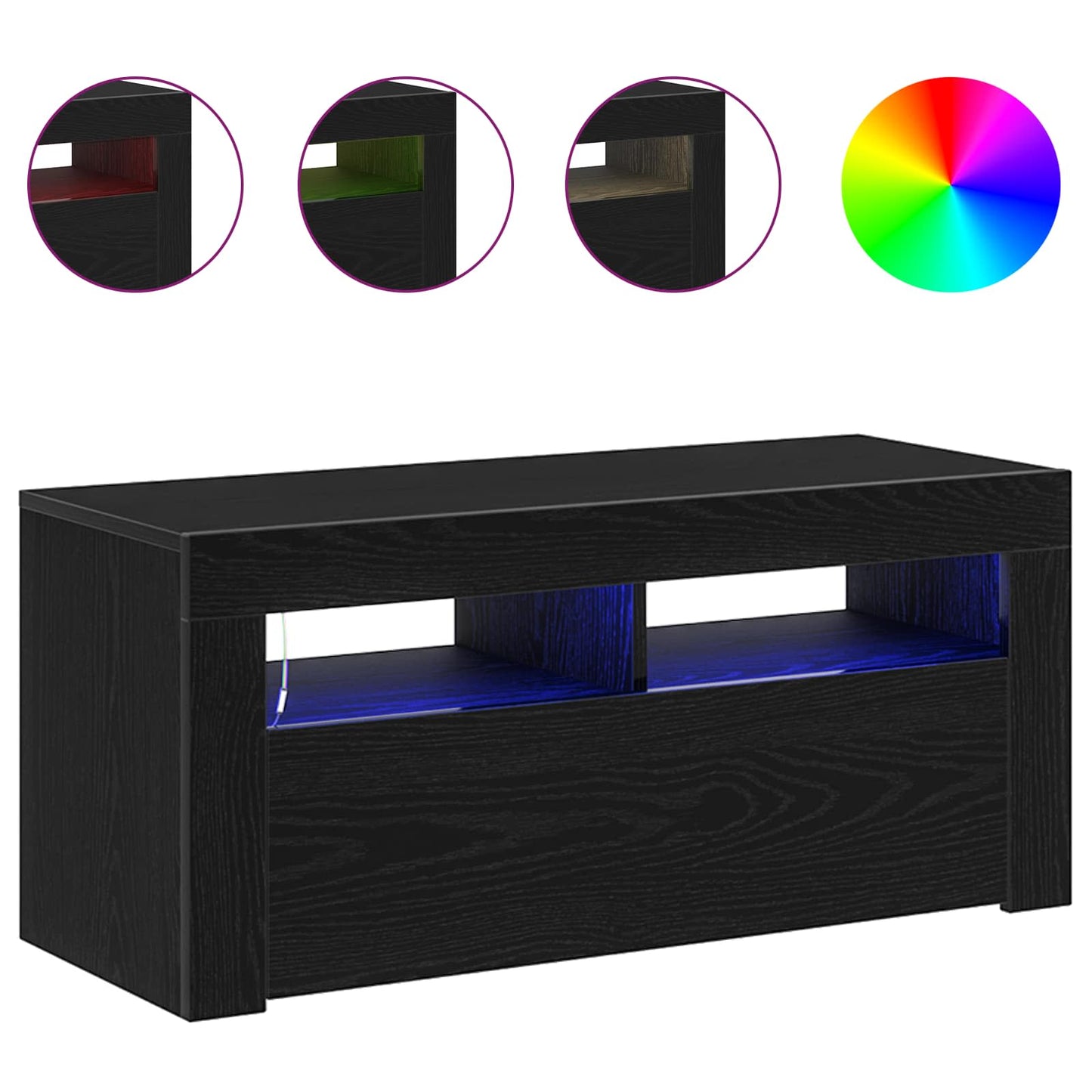 TV Cabinet 90 x 35 x 40 cm Black Oak Engineered Wood