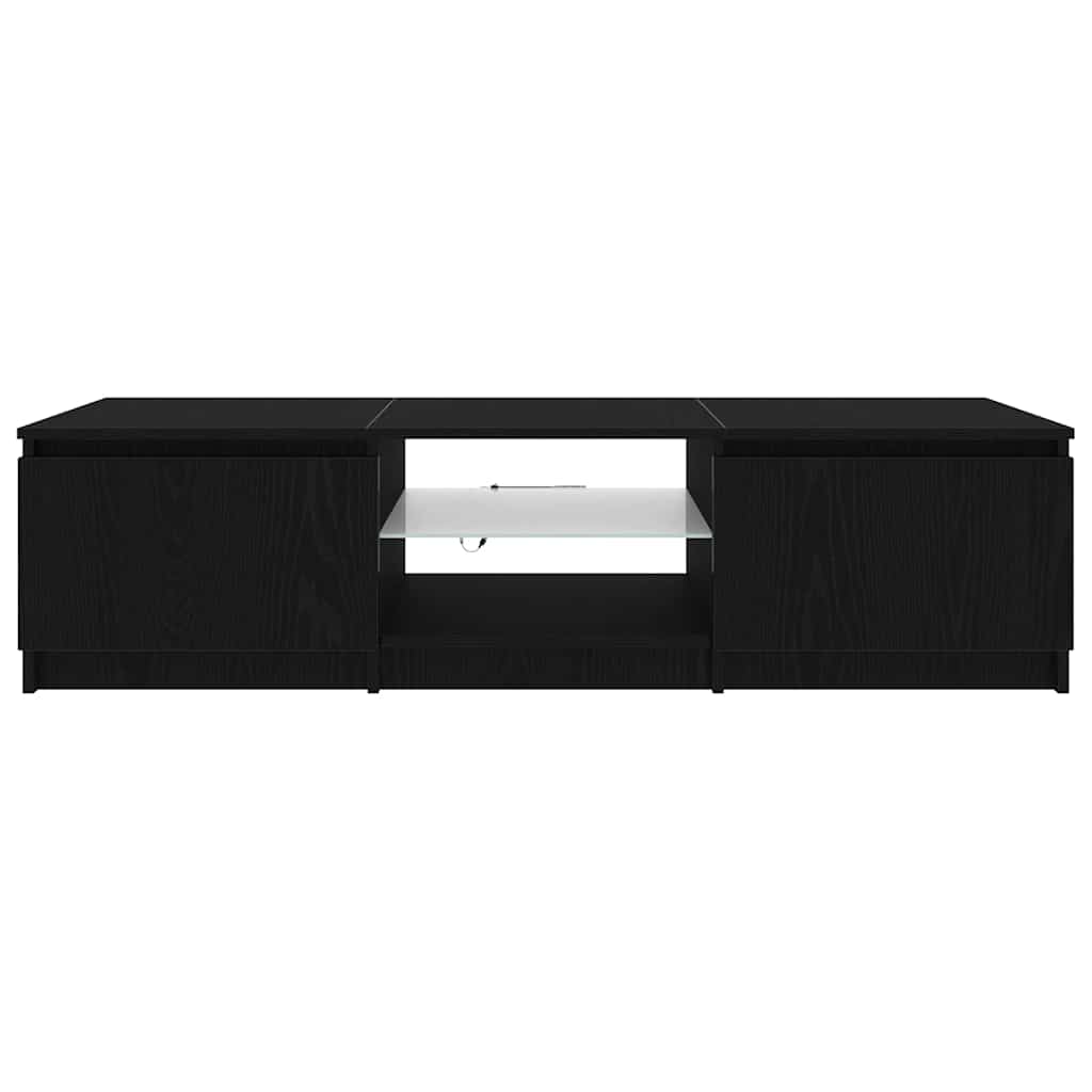 TV Cabinet Black Oak 140 x 38.5 x 36 cm Engineered Wood