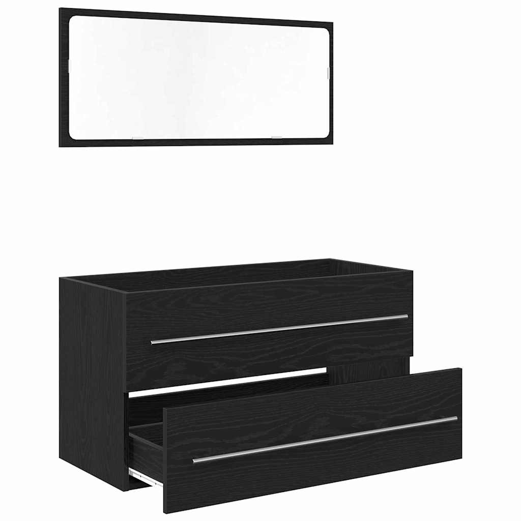 Sink Cabinet Black Oak 90 x 45 x 1.5 cm Engineered wood