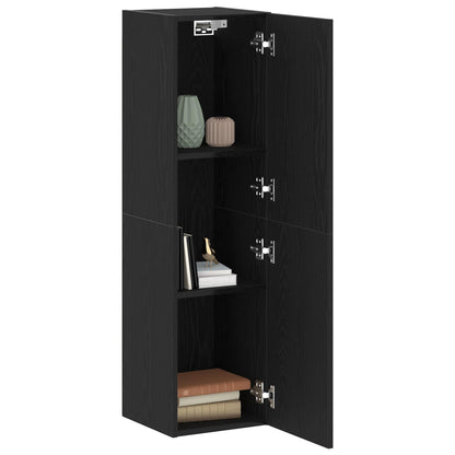 Wall TV Cabinet Black Oak 30.5 x 30 x 110 cm Engineered Wood
