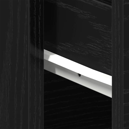 Bedside Cabinet Black Oak 40 x 30 x 39 cm Engineered Wood