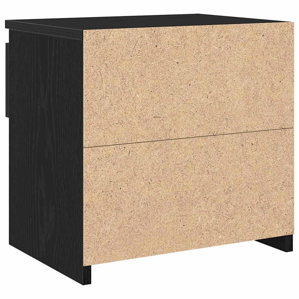 Bedside Cabinet Black Oak 40 x 30 x 39 cm Engineered Wood