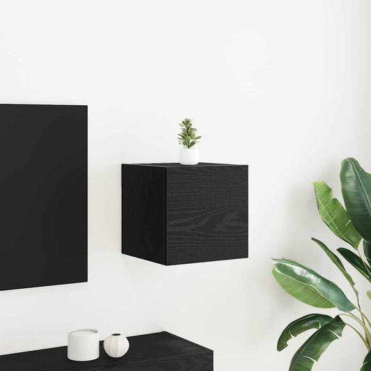 Wall Mounted TV Cabinet 30.5 x 30 x 30 cm Black Oak