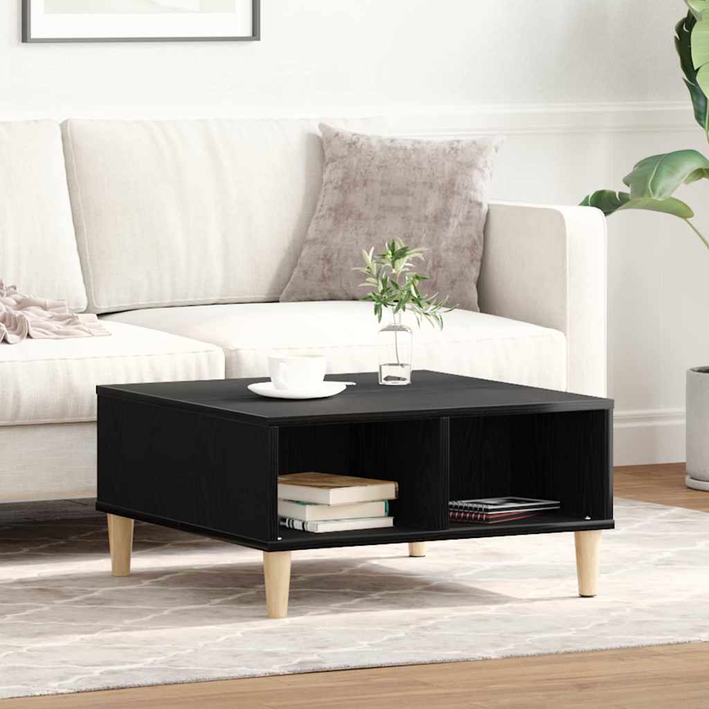 Coffee Table Black Oak 60 x 60 x 30 cm Engineered Wood