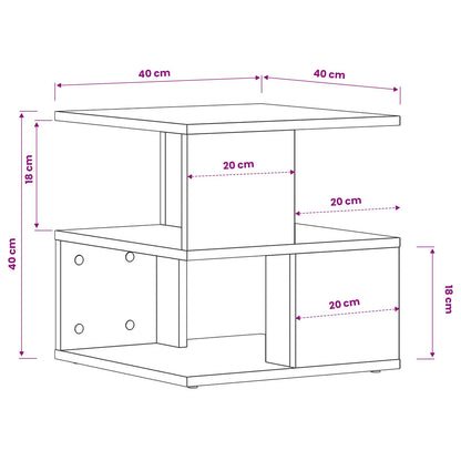 Side Table Artisan Oak 40 x 40 x 40 cm Engineered Wood