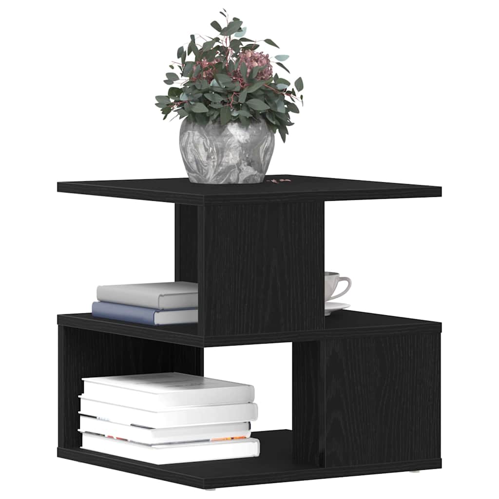 Side Table Black Oak 40 x 40 x 40 cm Engineered Wood