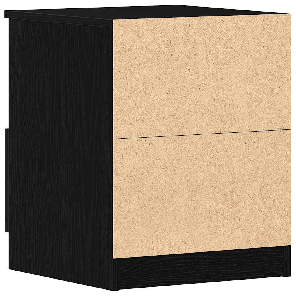 Bedside Cabinet 2 pcs Black Oak 40 x 40 x 50 cm Engineered Wood