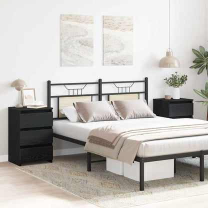 Bedside Cabinet with Drawer 2 pcs Black Oak 40 x 35 x 62.5 cm