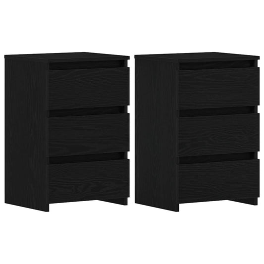 Bedside Cabinet 2 pcs Black Oak 40 x 35 x 62.5 cm