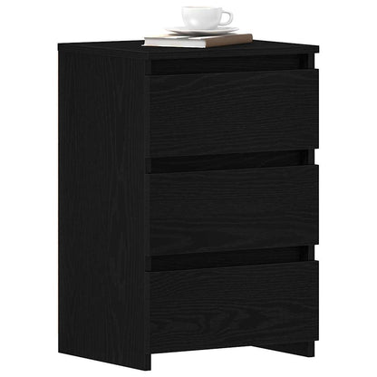 Bedside Cabinet with Drawer 2 pcs Black Oak 40 x 35 x 62.5 cm