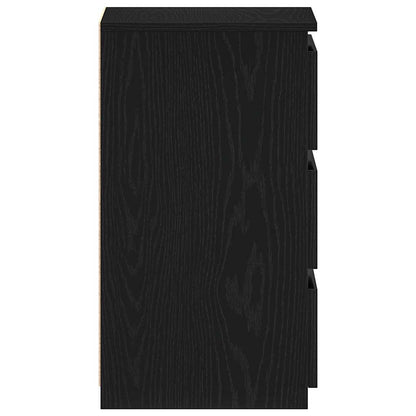 Bedside Cabinet with Drawer 2 pcs Black Oak 40 x 35 x 62.5 cm