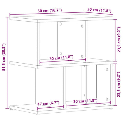 Bedside Cabinet 2 pcs Black Oak 50 x 30 x 51,5 cm